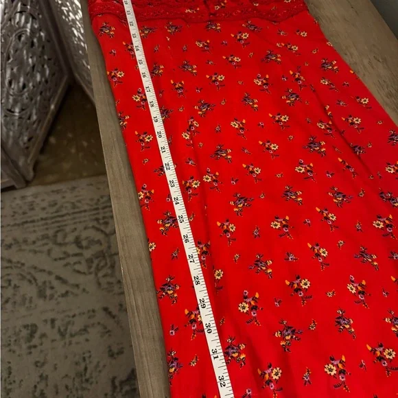 Free People Chic Red Floral Maxi Slip Dress - Picture 14 of 15